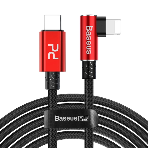 

Baseus Type-C to 8 Pin PD 18W MVP Mobile Phone Game Elbow Fast Charging Braided Cable, Length: 2m(Red)