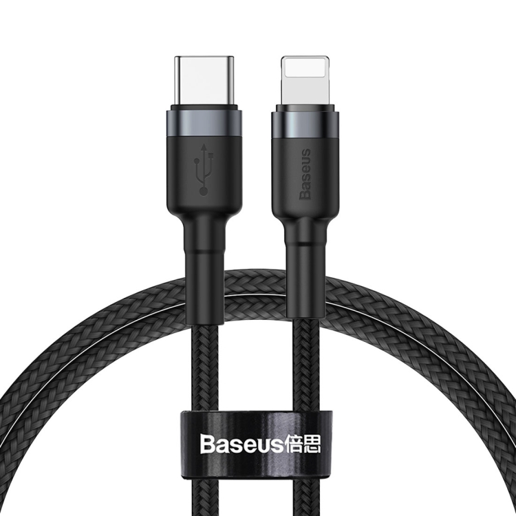 

Baseus Cafule Series PD18W Type-C to 8 Pin Cable, Length: 1m (Black Grey)