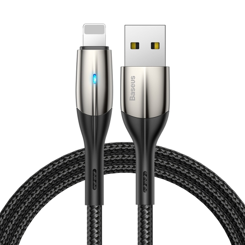 

Baseus 2.4A USB to 8 Pin Nylon Weave Style Fast Charging Cable with Indicator Light, Cable Length: 1m(Black)