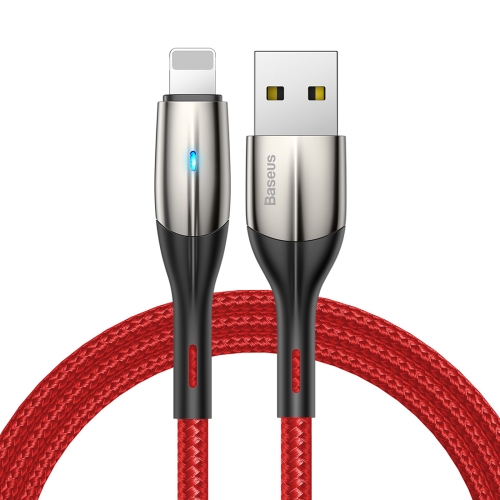 

Baseus 2.4A USB to 8 Pin Nylon Weave Style Fast Charging Cable with Indicator Light, Cable Length: 1m(Red)