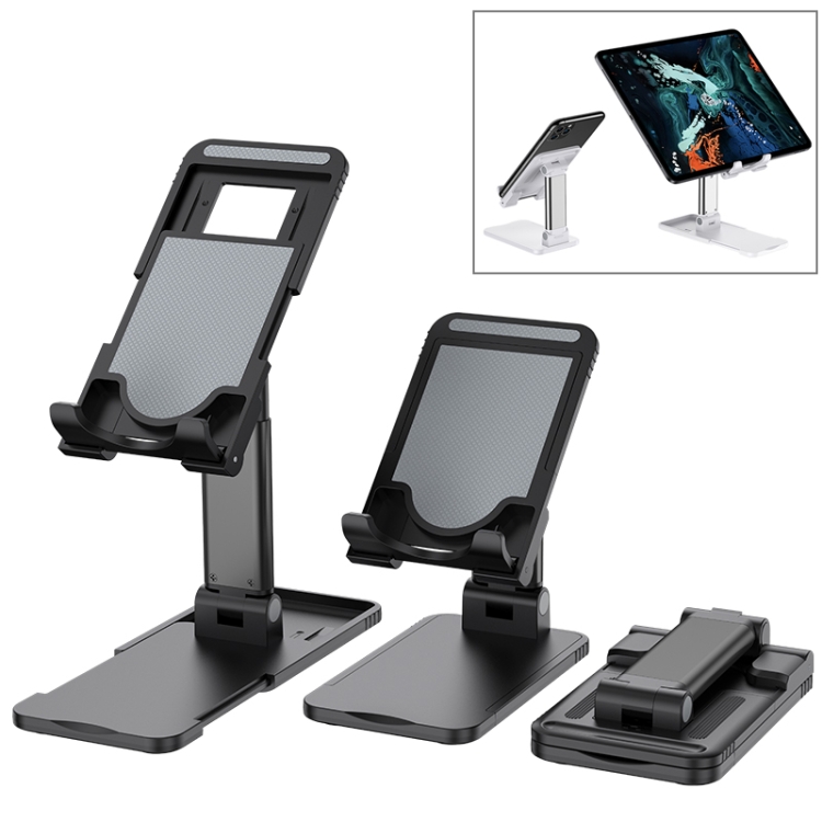 

Liftable Foldable Mobile Phone Tablets Desktop Stand Holder (Black)