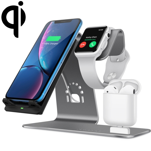 

H05 QI Standard 3 in 1 Multifunctional Wireless Fast Charging Charger for Apple & iWatch & AirPods (Grey)