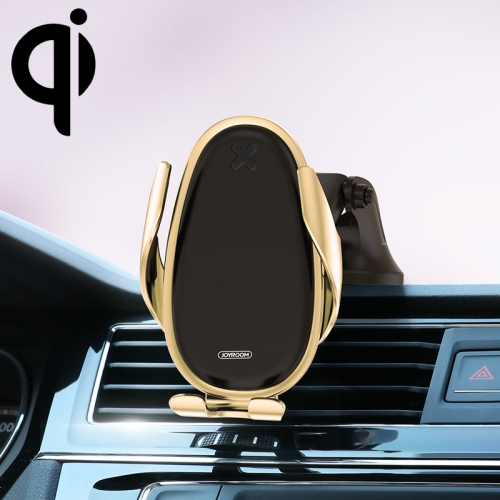 

JOYROOM JR-ZS199 Speed Series Qi Standard Air Outlet + Center Control Console Wireless Induction Charging Car Bracket (Gold)
