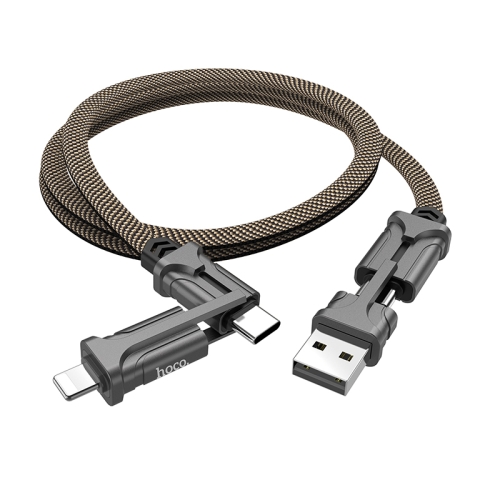 

HOCO S22 USB + USB-C / Type-C to 8 Pin + Type-C Interface Magic Cube Charging Data Cable, Length: 1.2m(Black Brown)