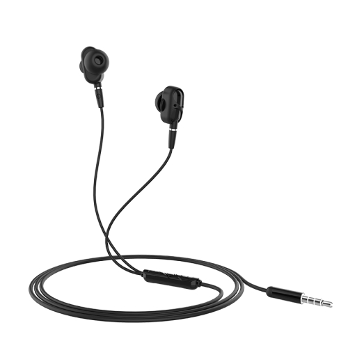 

hoco M62 1.2m Dazzling Dual Moving Coil Wired Earphones with mic (Black)
