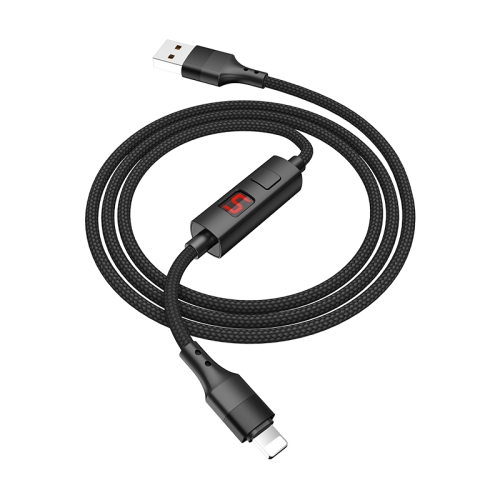 

hoco S13 1.2m 2.4A USB to 8 Pin Central Control Timing Charging Data Cable(Black)