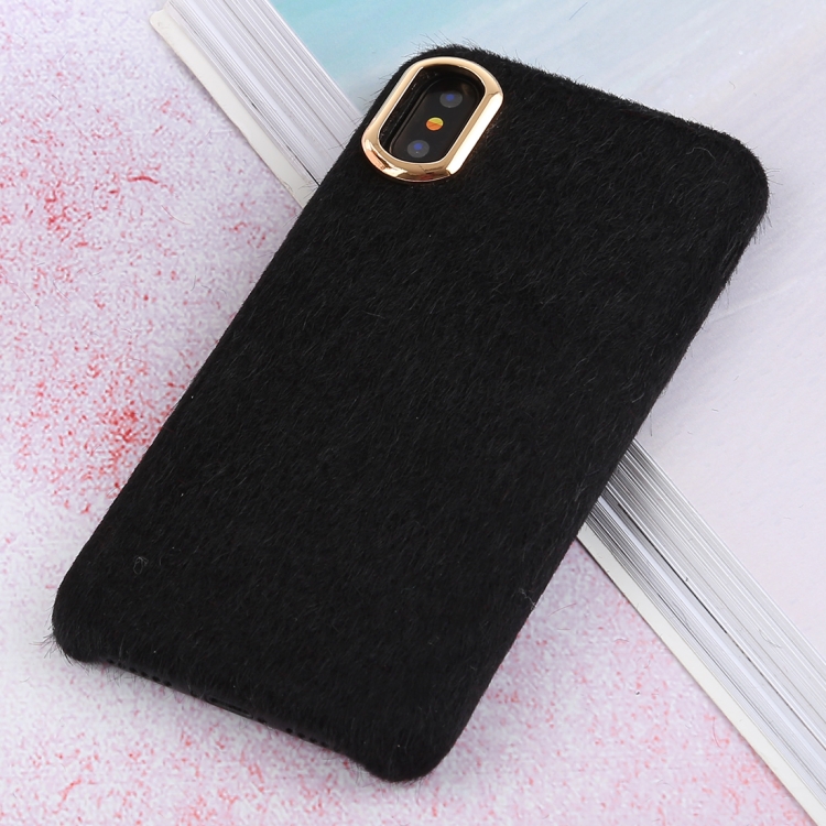 

Plush Cloth Cover Protective Back Case for iPhone X / XS (Black)