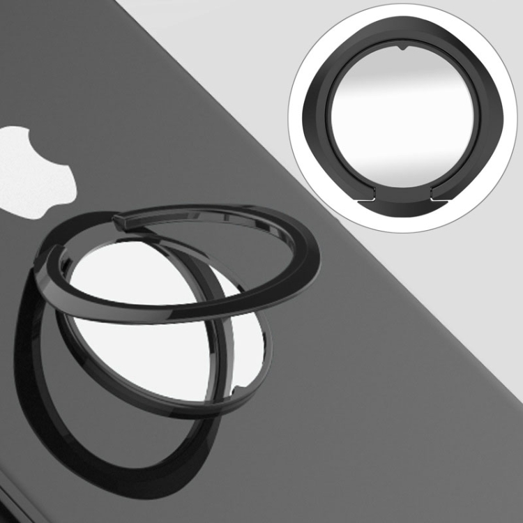 

Ultrathin 360 Degree Rotation Mirror Car Ring Bracket Phone Holder (Black)