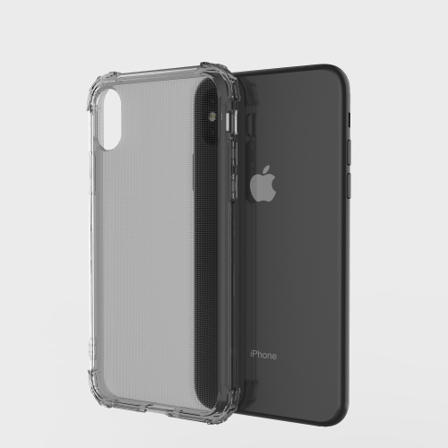 

Shockproof Transparent TPU Soft Case for iPhone XS / X(Grey)
