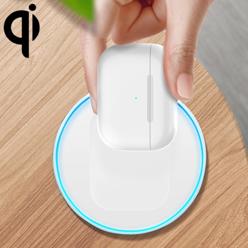 

A05 3W QI Bluetooth Earphone Wireless Charger For AirPods 2 / Pro, with 8 Pin Port & Breathing Light (White)