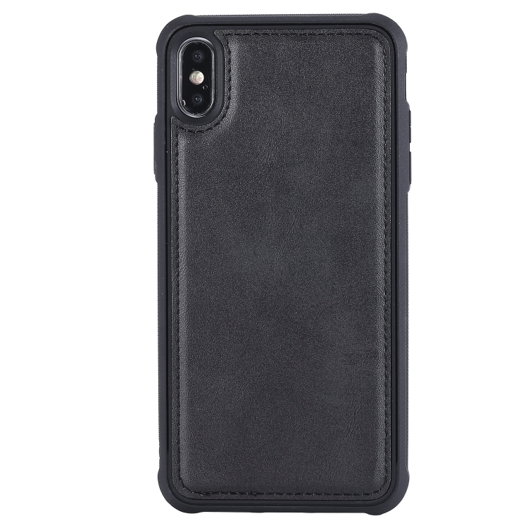 

Magnetic Shockproof TPU + PC + PU Leather Pasted Case for iPhone X / XS (Black)