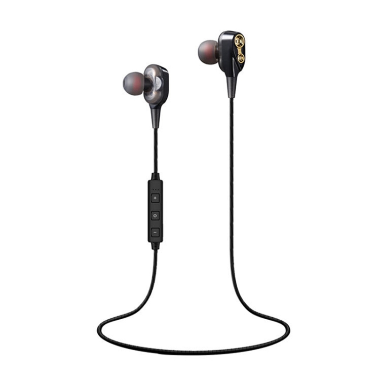 

XT-21 Bluetooth 4.2 Four-speakers Neck-mounted Sports Wireless Bluetooth Earphone (Black)