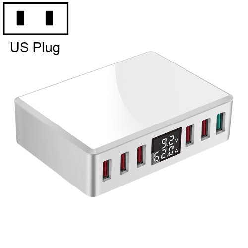 

WLX-T9+ 40W 6 In 1 Multi-function Mini Smart Digital Display USB Charger(White)