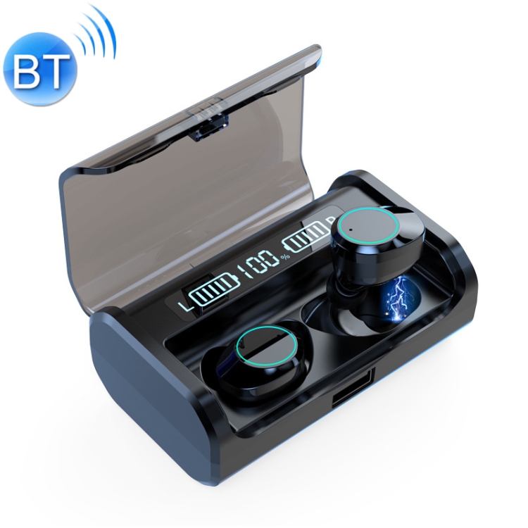 

G06 TWS Noise Reduction V5.0 Wireless Stereo Bluetooth Headset with Charging Case and LED Display (Black)