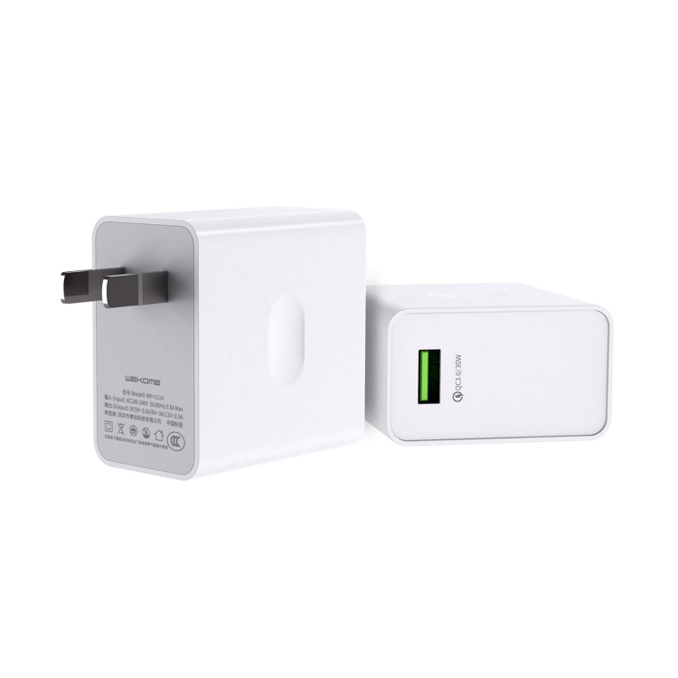 

WK WP-U114 30W Single USB Fast Charging Travel Charger Power Adapter (White)