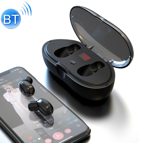 

W23 TWS V5.0 Bluetooth Earphone with Charging Box, Battery Display Function (Black)