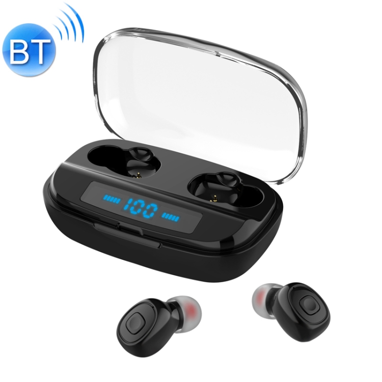 

XI10S Bluetooth 5.0 Binaural Stereo Sport Digital Display Wireless Bluetooth Earphone (Black)