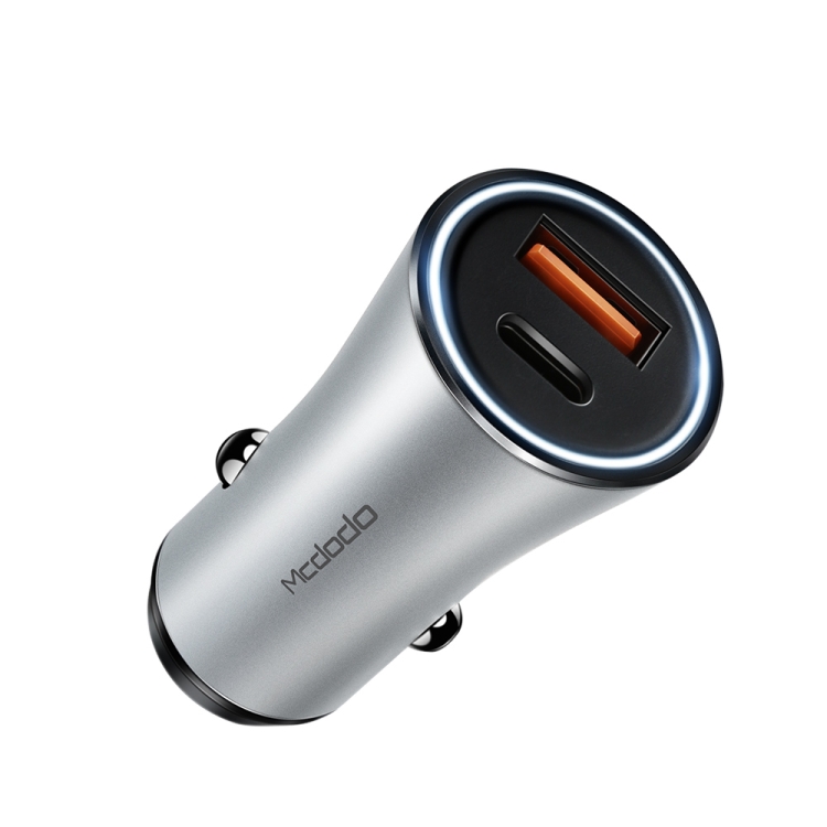 

Mcdodo CC-5220 36W PD USB-C / Type-C + QC 3.0 USB Ports Car Charger(Silver)
