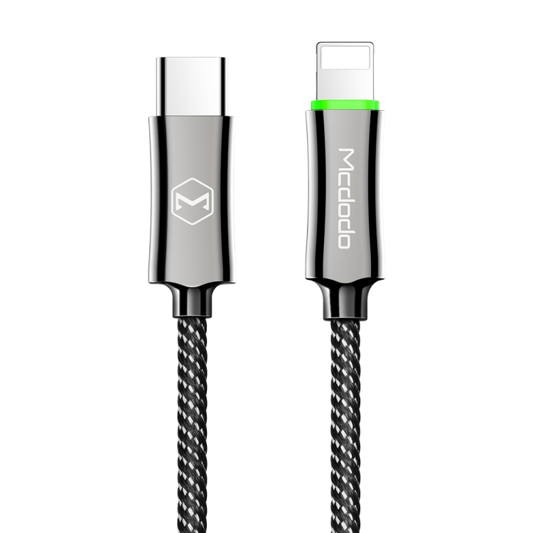 

Mcdodo CA-6150 Knight Series Auto Disconnect Type-C to 8 Pin Cable, Length: 1.2m(Black)