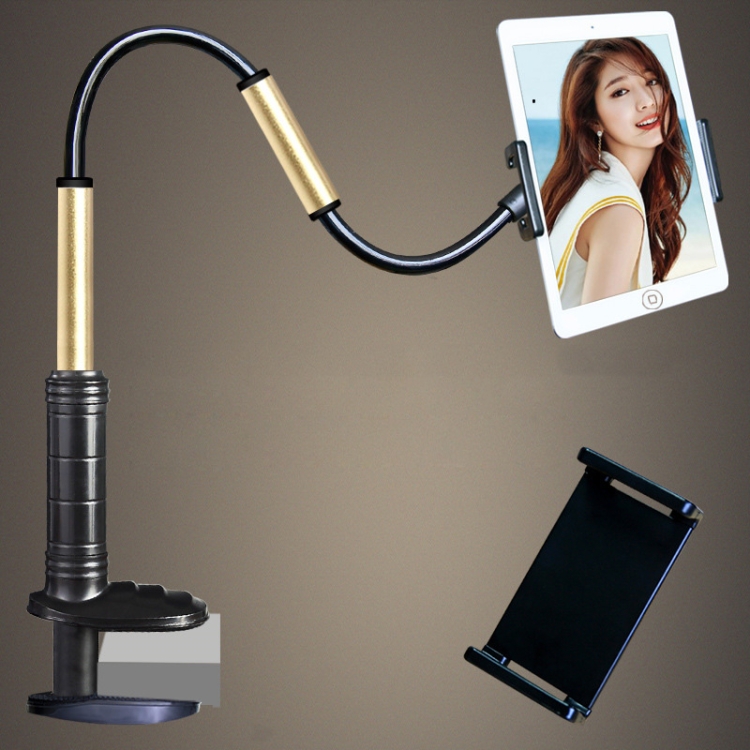 

Aluminum-magnesium Alloy Free-Rotating Lazy Bracket Universal Mobile Phones Tablet PC Stand, Suitable for 4-12.9 inch Mobile Phones / Tablet PC, Length: 1.3m(Black Gold)