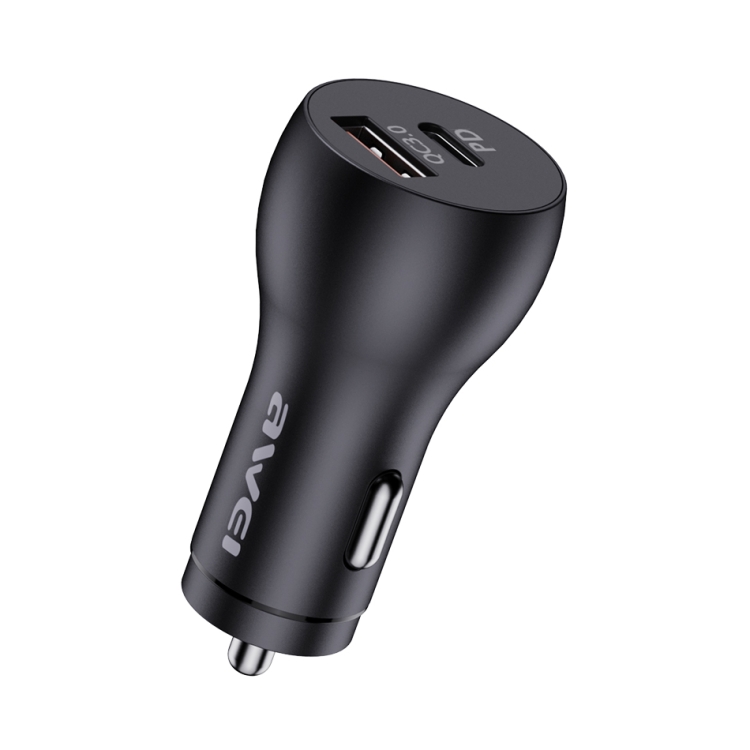 

awei C-822 18W PD 8 Pin + 18W QC 3.0 USB Interface Car Charger(Black)