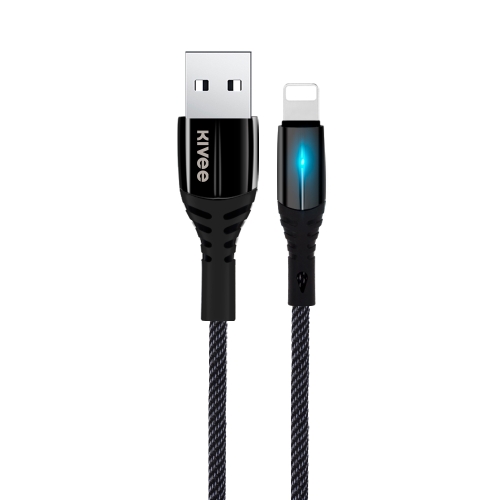 

KIVEE KV-CB04 2A 8 Pin to USB Nylon Charging Cable, Length: 1m(Jet Black)