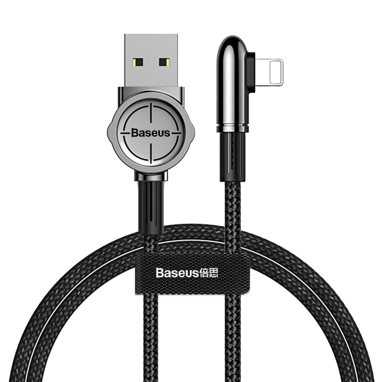 

Baseus 8 Pin Angle Head Design Mobile Game Charging Cable, Length : 1m(Black)