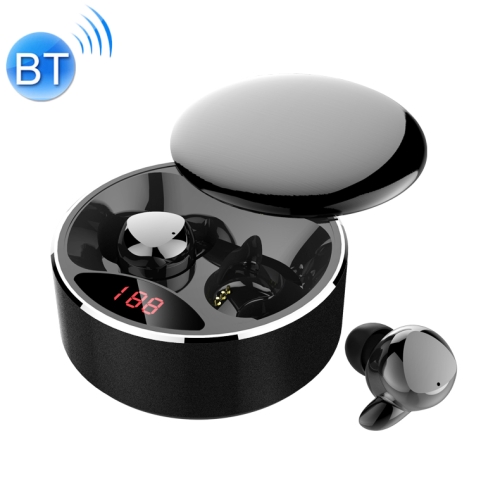 

HAMTOD X30 IPX5 Waterproof Touch Wireless Bluetooth Earphone with Magnetic Charging Box & Smart Digital Display, Support Wireless / Wired Charging & Call(Black)