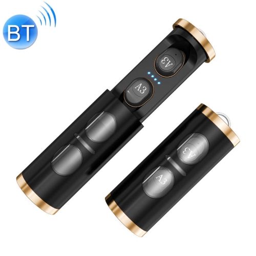 

A3 TWS IPX5 Waterproof Bluetooth 5.0 Wireless Bluetooth Earphone with Charging Box, Support Call & IOS Display Power(Gold)