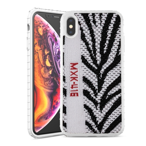

iPAKY Yeezy Stripe Texture Soft PC + TPU Case for iPhone XR (Black White)
