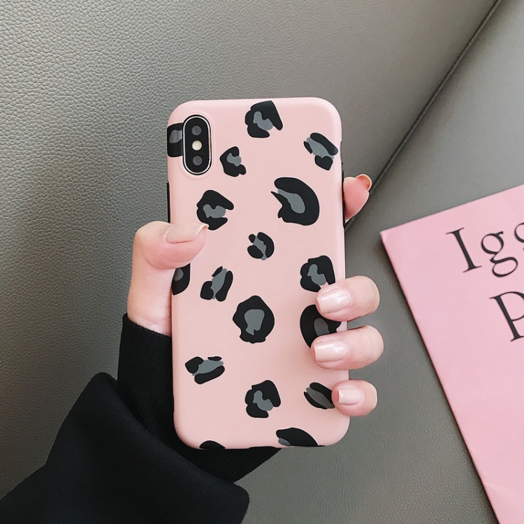 

Leopard Pattern Shockproof IMD Scrub Soft TPU Case for iPhone XS / X (Pink)