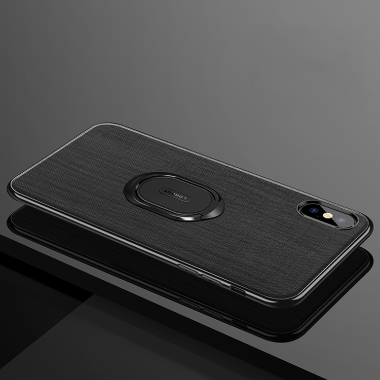 

LONDOR Shockproof PC + TPU Case for iPhone X, with Metal Holder (Black)