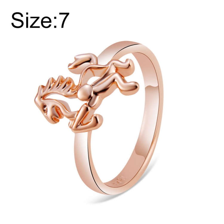 

Rose Gold-Plated Pony Ring for Women(Gold without Diamond, US, Size: 7)
