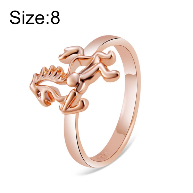 

Rose Gold-Plated Pony Ring for Women(Gold without Diamond, US, Size: 8)