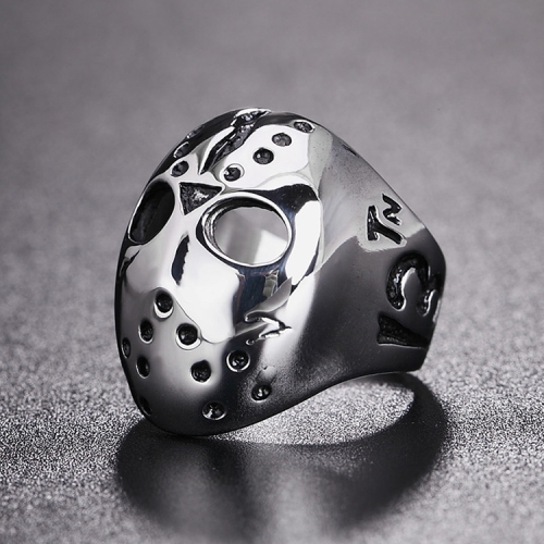 

Europe and America Style Punk Gothic Rock Mask Skull Men Titanium Steel Ring, US Size: 11, Diameter: 20.7mm, Perimeter: 65mm