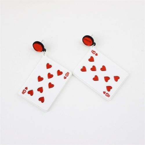 

2 Pairs Women Fashion Acrylic Poker Earrings