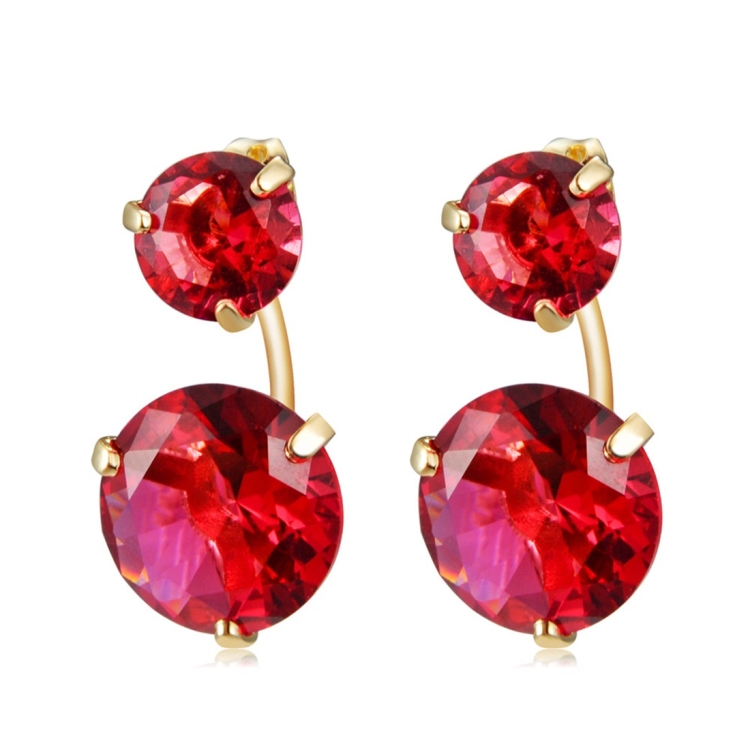 

Women Fashion Gold-Plated Inlaid Zircon Drop Oil Flower Earrings