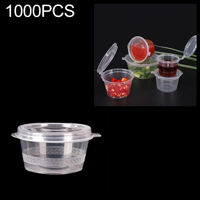 

1000 PCS Thick Disposable Transparent Plastic Takeout Packaging Seasoning Box with Lid, Style： 2oz Siamese Cup 55ml