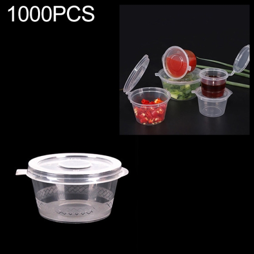 

1000 PCS Thick Disposable Transparent Plastic Takeout Packaging Seasoning Box with Lid, Style： 3oz Siamese Cup 75ml