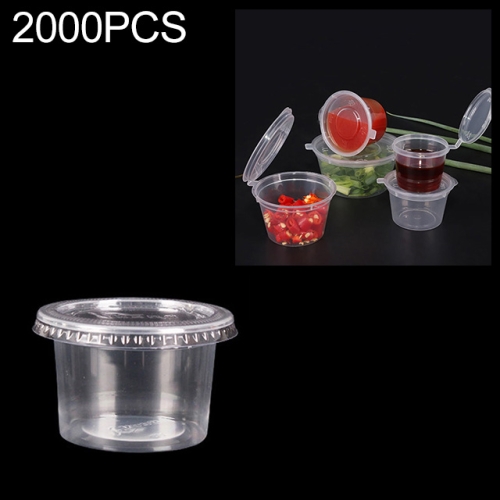 

2000 PCS Thick Disposable Transparent Plastic Takeout Packaging Seasoning Box with Lid, Style： 4oz Split Cup 120ml