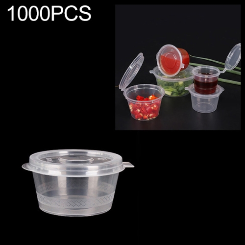 

1000 PCS Thick Disposable Transparent Plastic Takeout Packaging Seasoning Box with Lid, Style： 4oz Siamese Cup 100ml