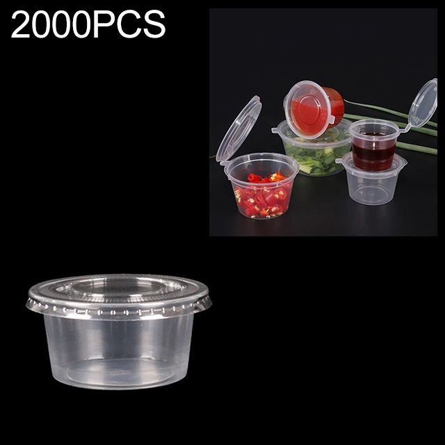 

2000 PCS Thick Disposable Transparent Plastic Takeout Packaging Seasoning Box with Lid, Style： 5oz Split Cup 150ml