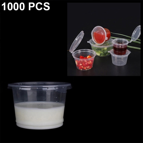 

1000 PCS Thick Disposable Transparent Plastic Takeout Packaging Seasoning Box with Lid, Style：300ml Split Cup