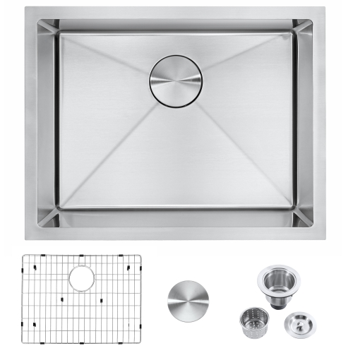 

[US Warehouse] Stainless Steel Single Bowl Kitchen Sink, Size: 23x18x9 inch