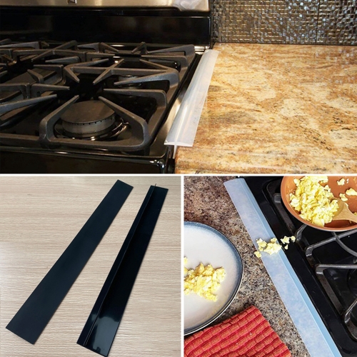 

2 PCS 21 inches Gas Stove Slit Strip Antifouling Dustproof Waterproof Kitchen Sealing Strip (Black)