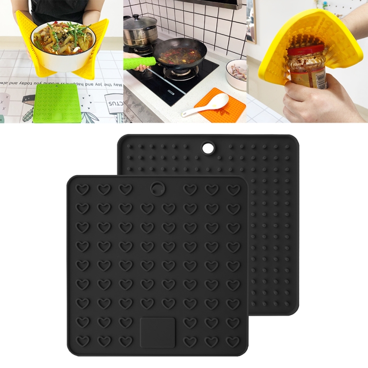 

Silicone Multifunctional Anti-burning Insulation Mat Antifouling Drain Pad (Black)