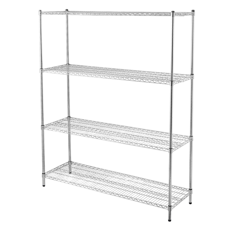 

[US Warehouse] Heavy Duty Stainless Steel Workbench 4-Tier Adjustable Wire Shelf, Size: 150 x 45 x 180cm