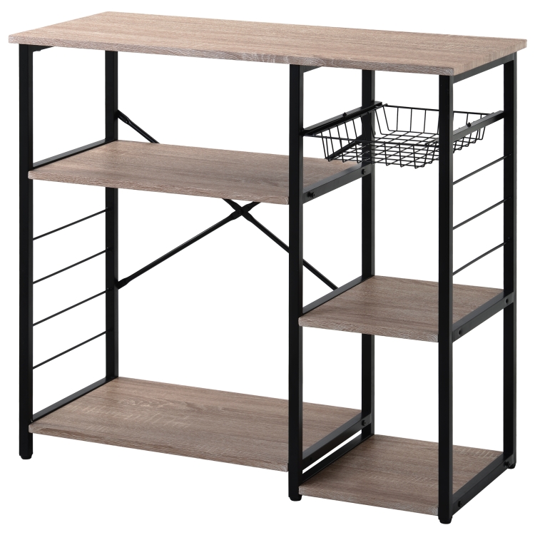 

[UK Warehouse] Kitchen Microwave Oven Stand Bread Rack, Size: 90 x 40 x 84cm(Oak)