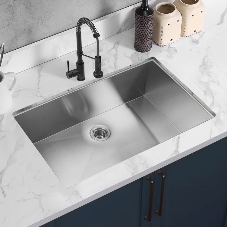 

[US Warehouse] Stainless Steel Single Bowl Kitchen Sink, Size: 33 x 21 x 10 inch