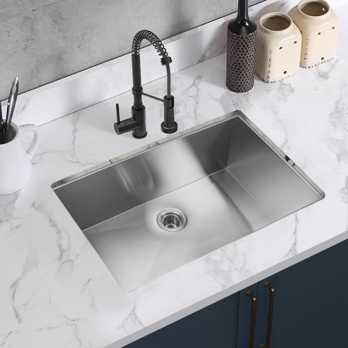 

[US Warehouse] Stainless Steel Single Bowl Kitchen Sink, Size: 30 x 18 x 9 inch